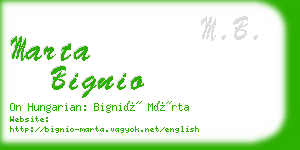 marta bignio business card